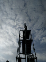 Antenna-tower on the campground.